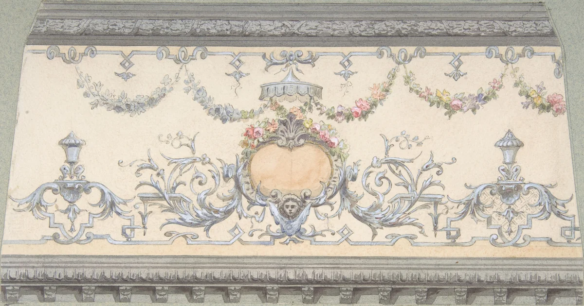 Design for Cove Section by Jules-Edmond-Charles Lachaise, drawing, 1850-1900