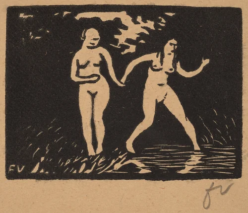 Entering the Water (L'entrée dans l'eau) by Félix Vallotton, print, 1893