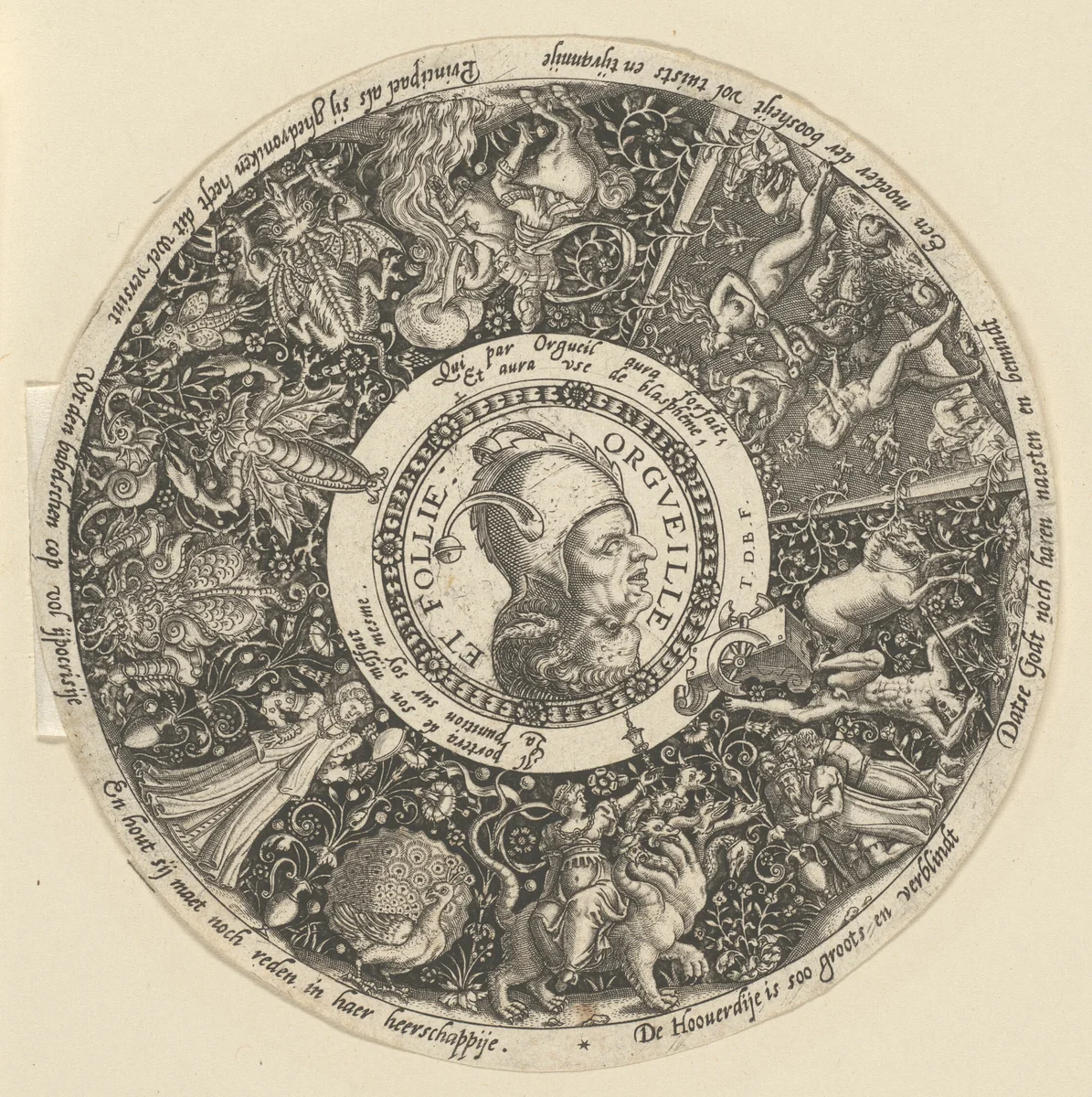 Pride and Madness (Orgeuille et Follie) by Theodor de Bry, print, 1581-1623