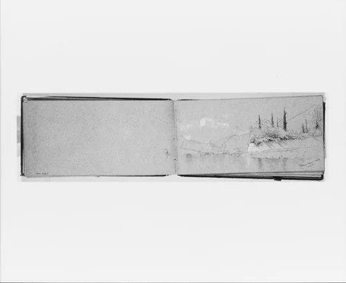 Lake Como, May 3, 1869 (recto, from Sketchbook) by Jervis McEntee, artwork, 1869