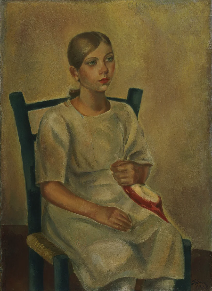 Girl in Blue Chair by Maurice Sterne, painting, 1928
