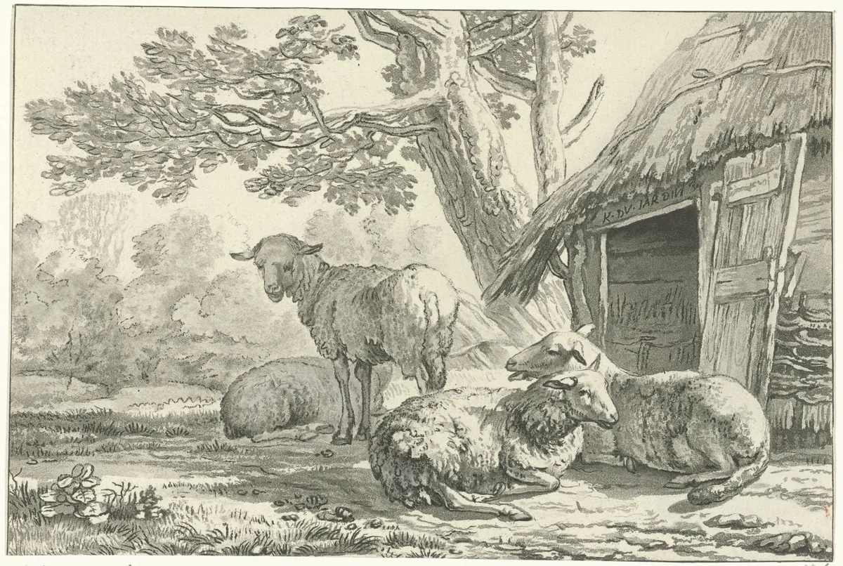 Schaapskooi by Cornelis Ploos van Amstel, print, 1781-1787