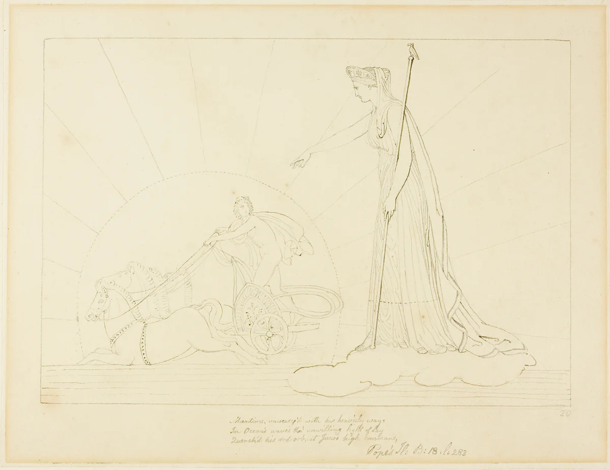 Juno Comanding the Sun to Set by John Flaxman, drawing, 1775-1826
