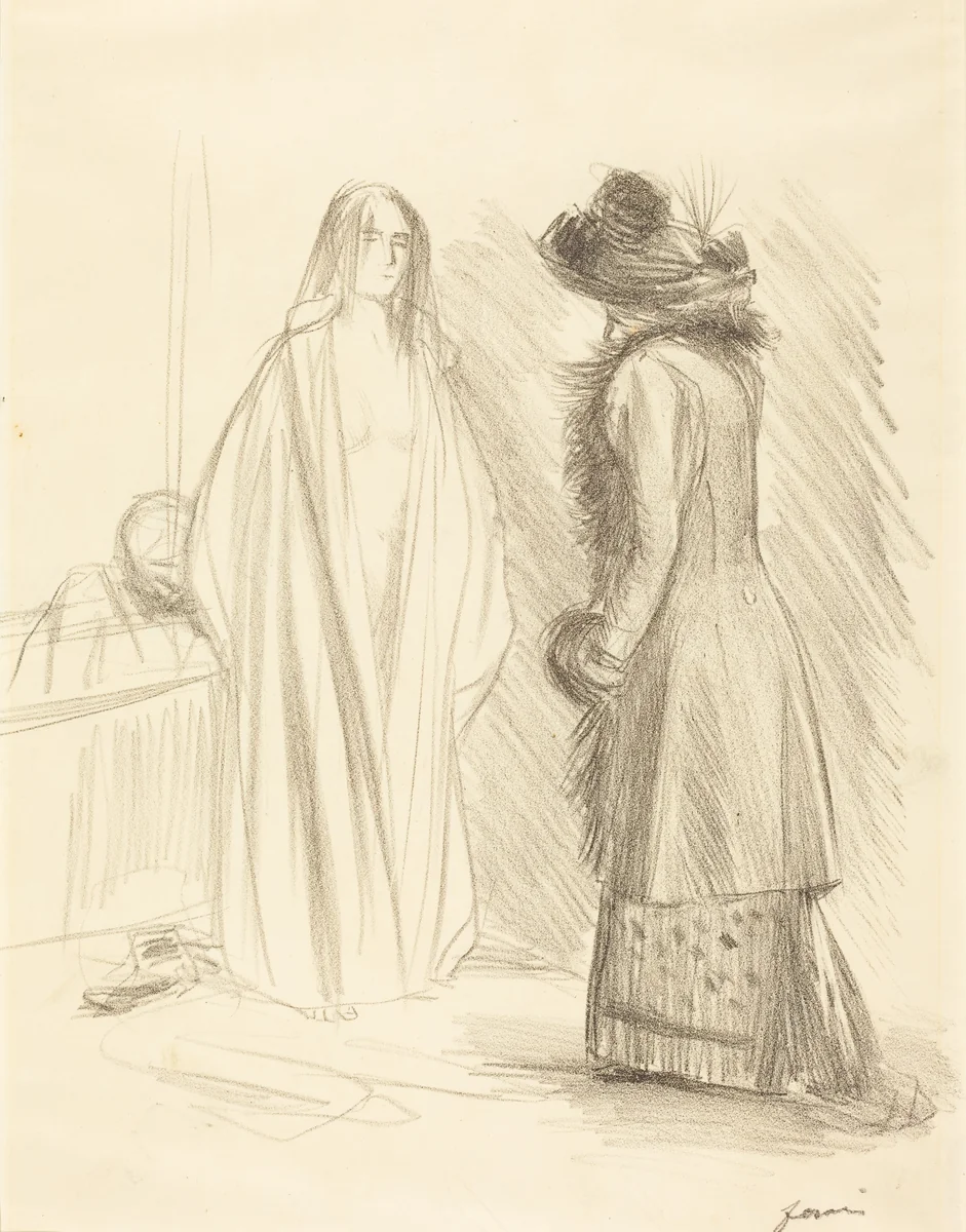 Dans la salle de bains (In the Bathroom) by Jean-Louis Forain, print, 1890-1900