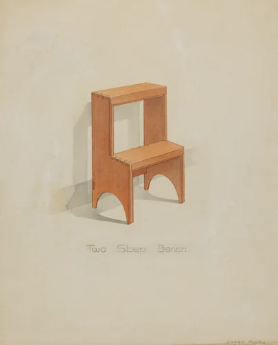 Shaker Two-step Bench by Lawrence Foster, index of american design, 1936