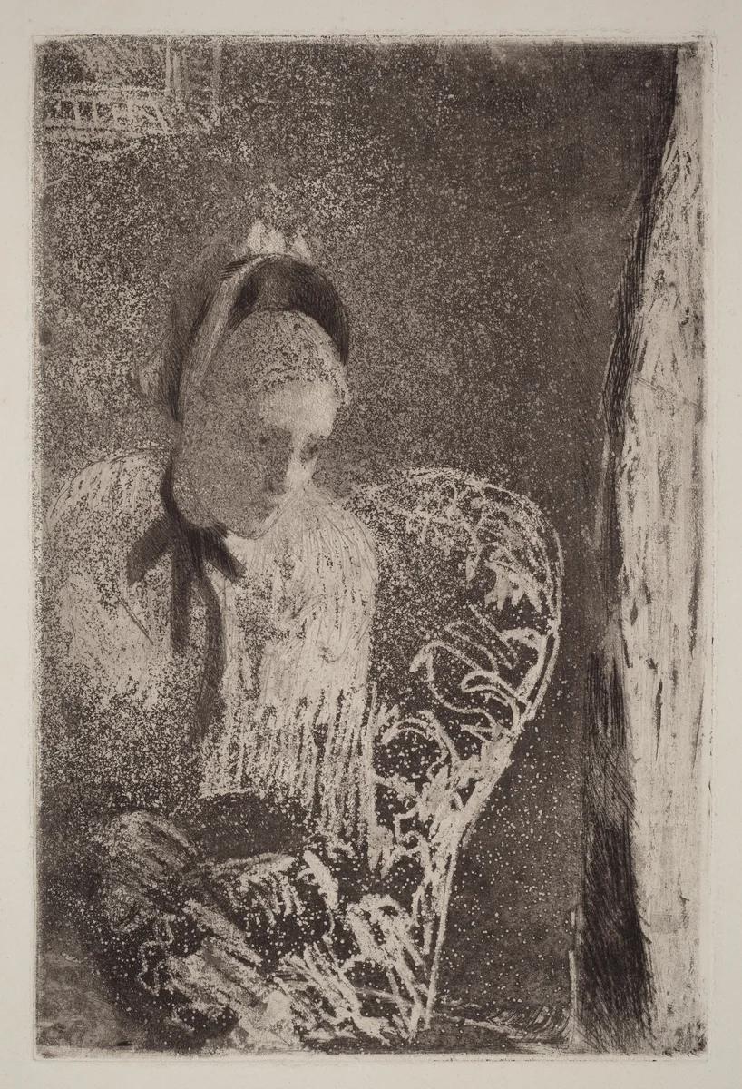 Waiting by Mary Cassatt, print, 1879