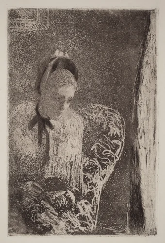 Waiting by Mary Cassatt, print, 1879