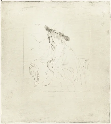 Portret van de schilder Adriaen van Ostade by Louis Bernard Coclers, print, 1756-1817