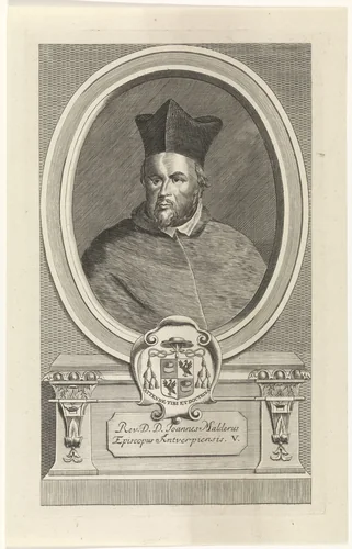 Portret van Johannes Malderus by Jan Baptist Jongelinx, print, 1710-1725