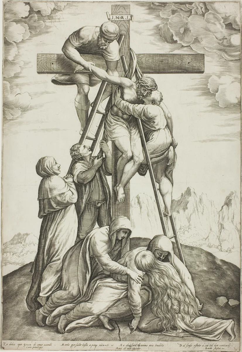 The Deposition of Christ by Benedetto Stefani, print, 1570-1580