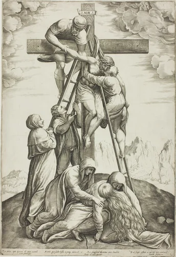 The Deposition of Christ by Benedetto Stefani, print, 1570-1580