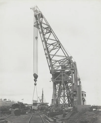 Floating crane "Ajax" test. Raising 250 ton test load by Unidentified Photographer, photograph, 1915