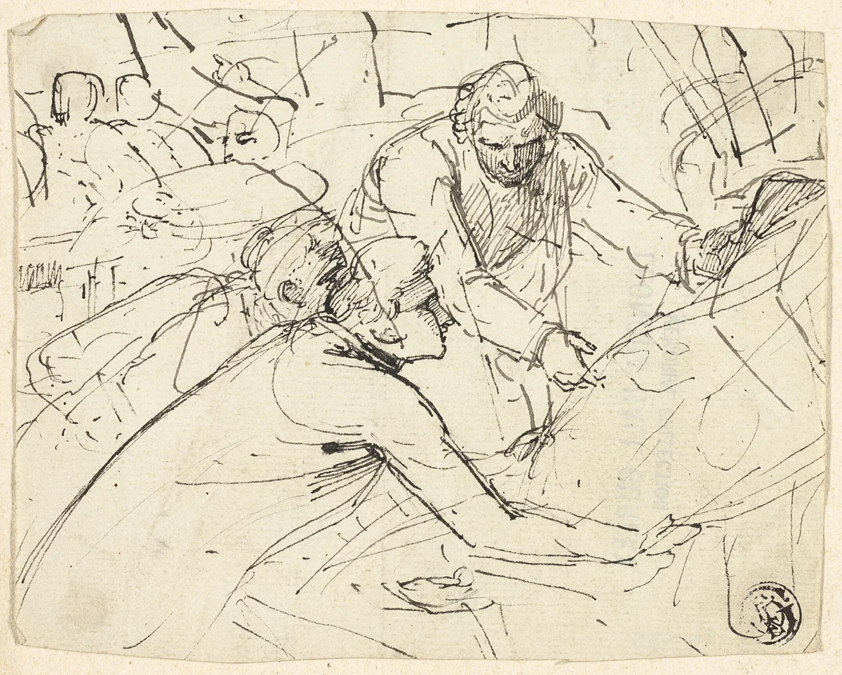 The Death of General Wolfe by Benjamin West, drawing, 1758-1820