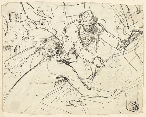 The Death of General Wolfe by Benjamin West, drawing, 1758-1820