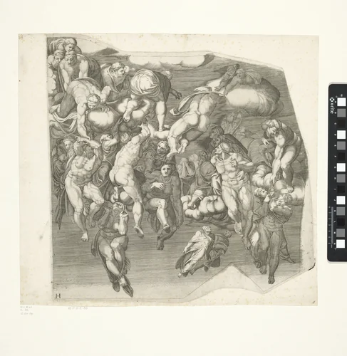 Het laatste oordeel, blad H by Giorgio Ghisi, print, 1530-1582
