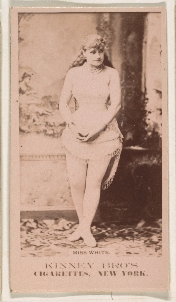 Miss White, from the Actresses series (N245) issued by Kinney Brothers to promote Sweet Caporal Cigarettes by Kinney Brothers Tobacco Company, photograph, 1890