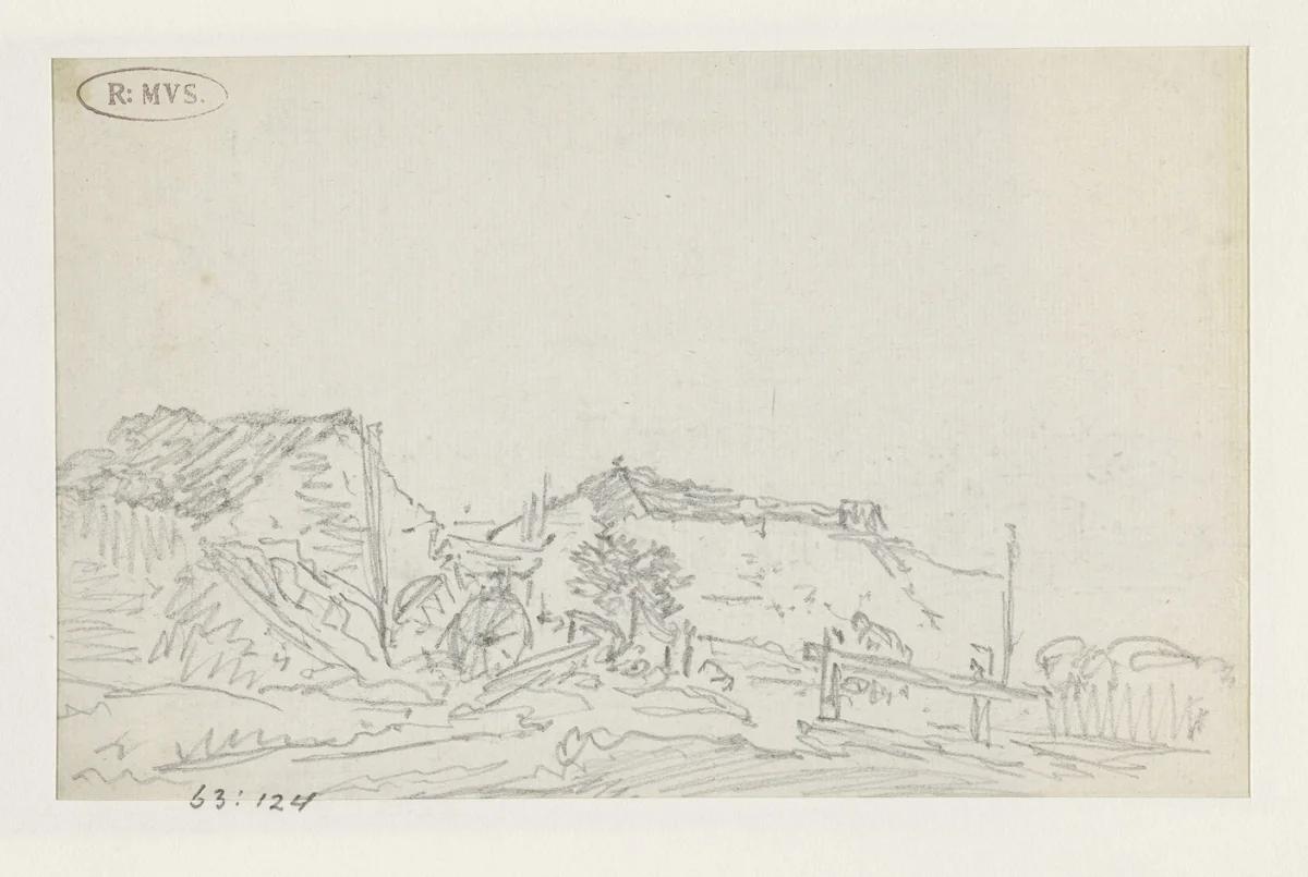 Boerderij by Georges Michel, drawing, 1773-1843
