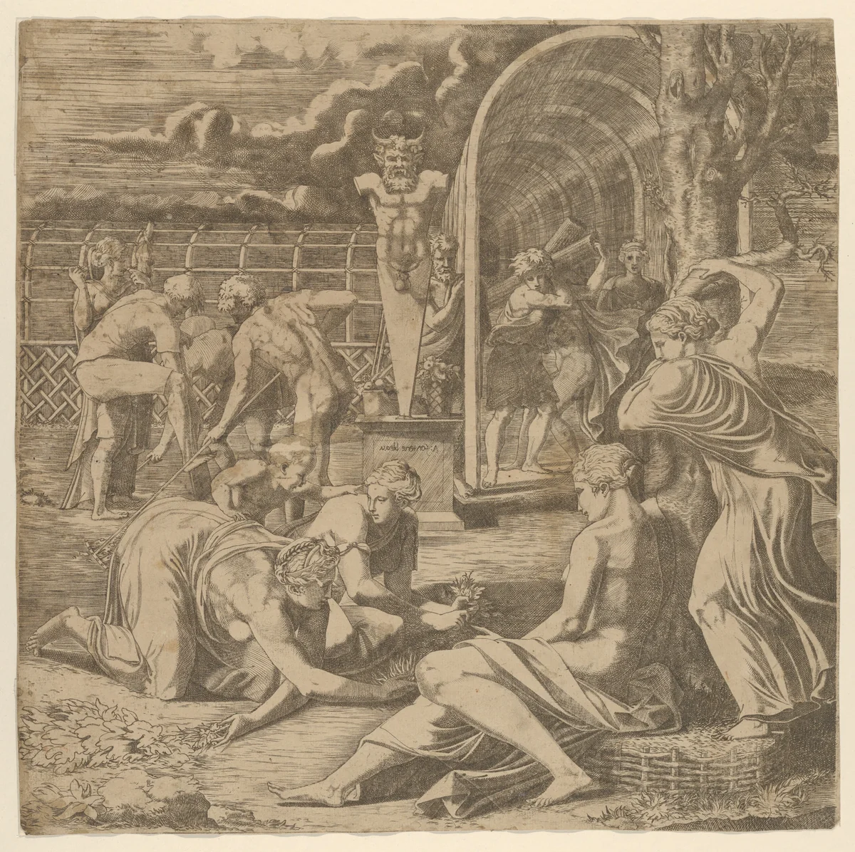 The Garden of Pomona by Léon Davent, print, 1535-1550