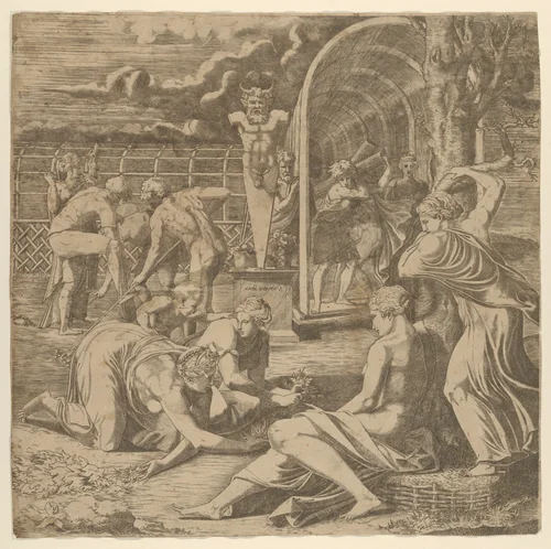 The Garden of Pomona by Léon Davent, print, 1535-1550