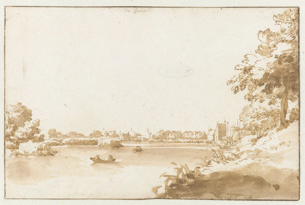 Gezicht op de Gouwe by Jan de Bisschop, drawing, 1648-1671