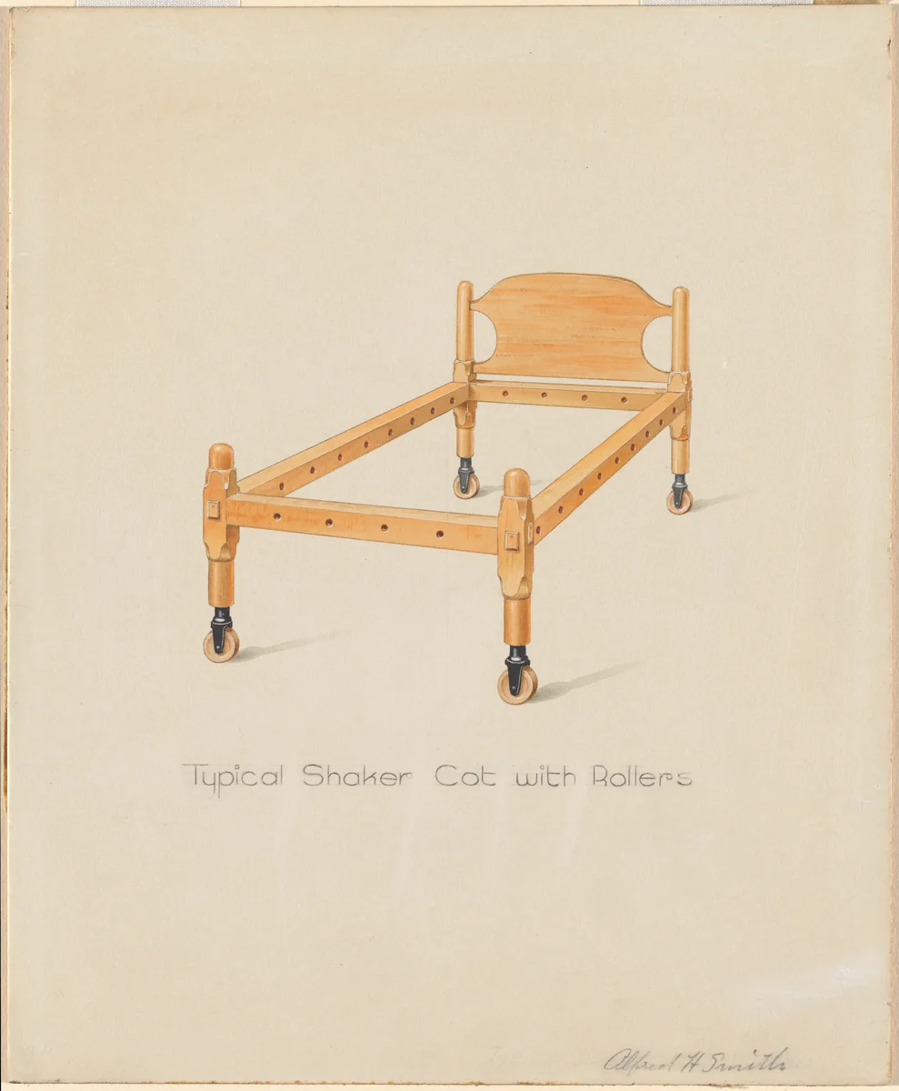 Shaker Cot by Alfred H. Smith, index of american design, 1937