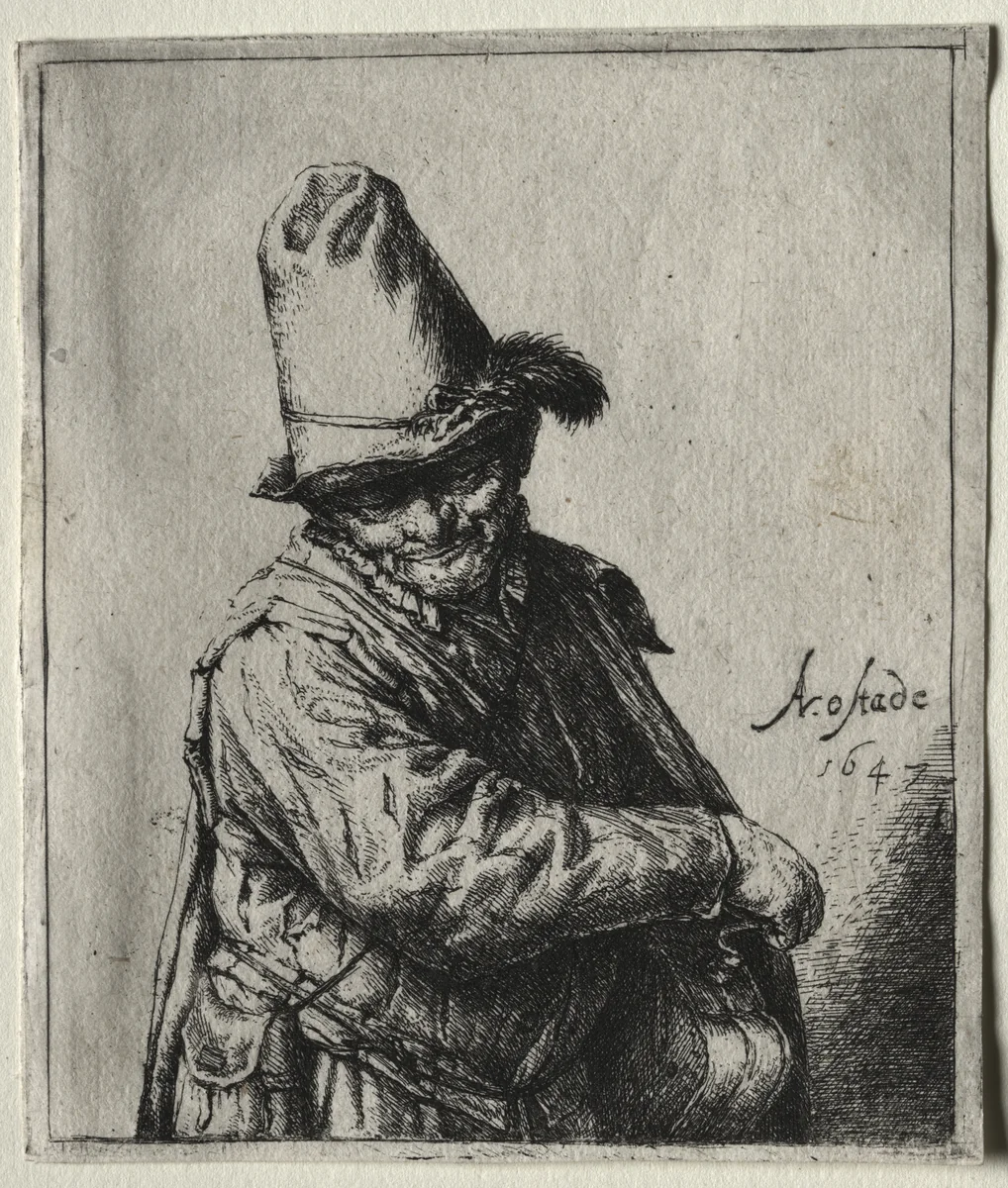 The Organ Grinder by Adriaen van Ostade, print, 1647