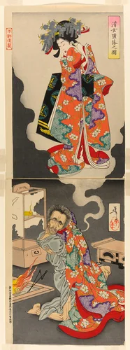Seigen Languishing for His Love, Princess Sakura (Seigen daraku no zu) by Tsukioka Yoshitoshi, print, 1884-1892