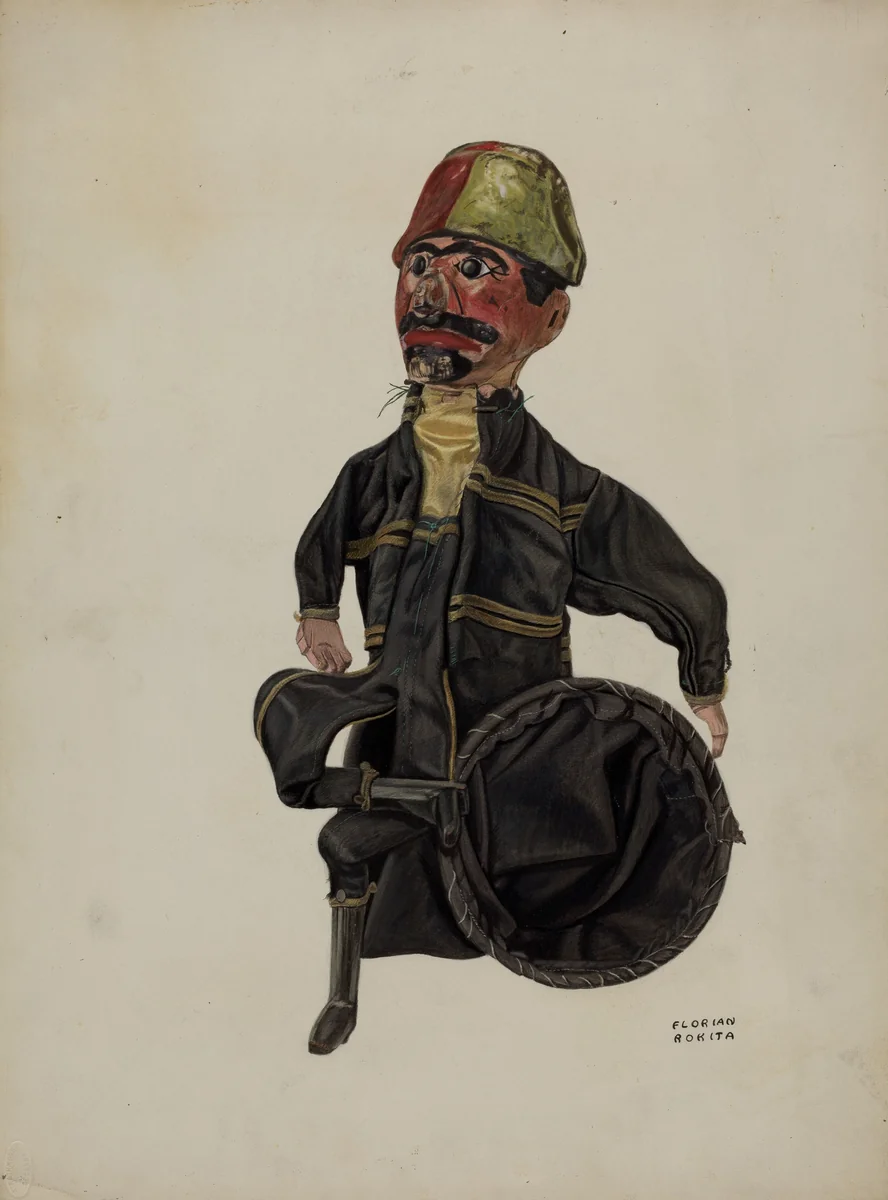 Policeman Hand Puppet by Florian Rokita, index of american design, 1938