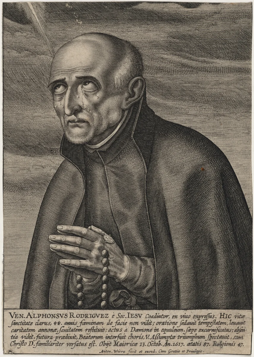 The Venerable Alphonsus Rodriguez by Anton Wierix II, print, 1552-1624