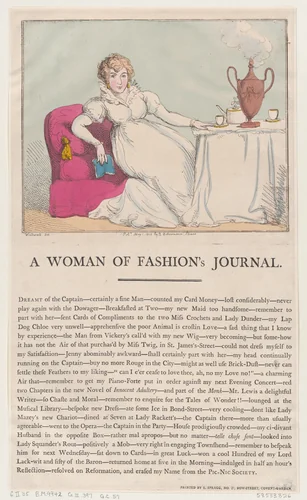 A Woman of Fashion's Journal by Thomas Rowlandson, print, 1802