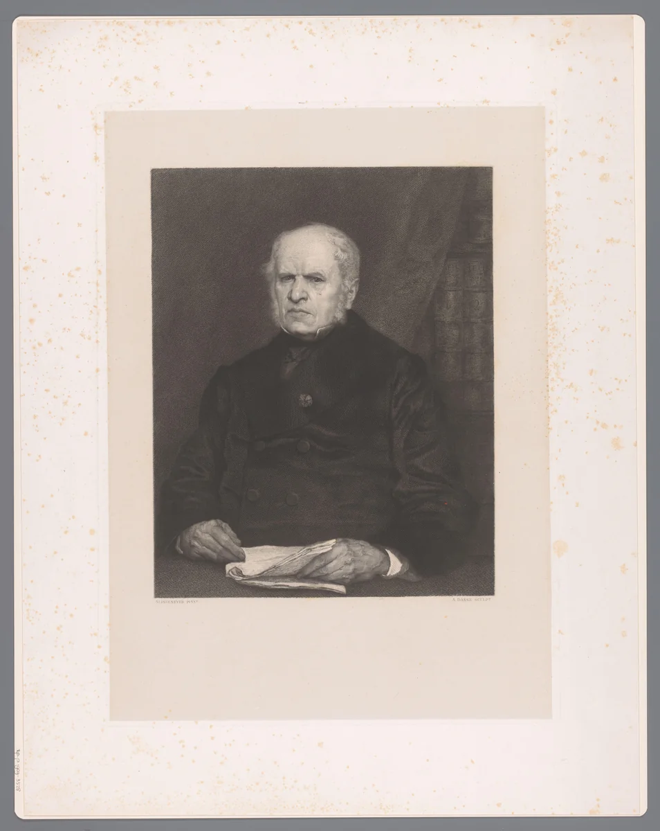 Portret van kunsthistoricus Édouard Fétis by Auguste Danse, print, 1874