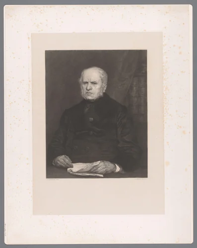 Portret van kunsthistoricus Édouard Fétis by Auguste Danse, print, 1874