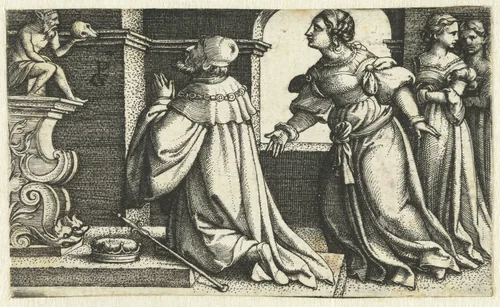 Afgoderij van Salomo by Unknown, print, 1529-1533