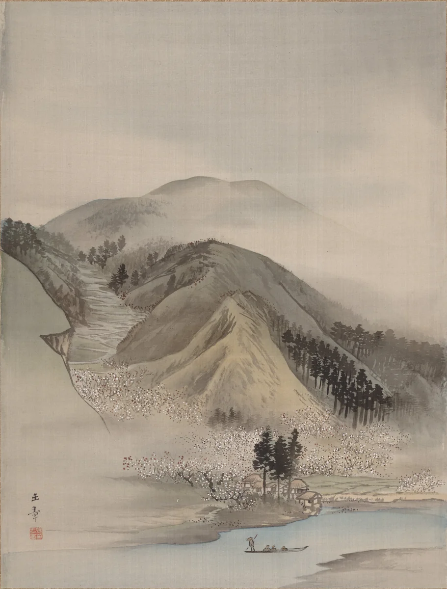 Blossoms by a River by Kawabata Gyokushō, painting, 1887-1892