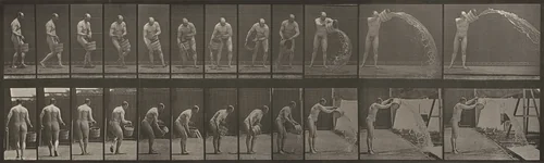 Plate Number 399. Emptying a bucket of water by Eadweard Muybridge, photograph, 1887