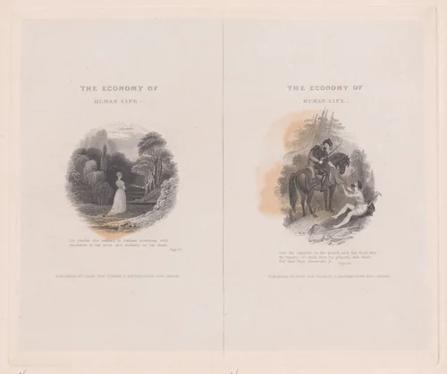 Two illustrations for "The Economy of Human Life" by Frank Howard, print, 1834