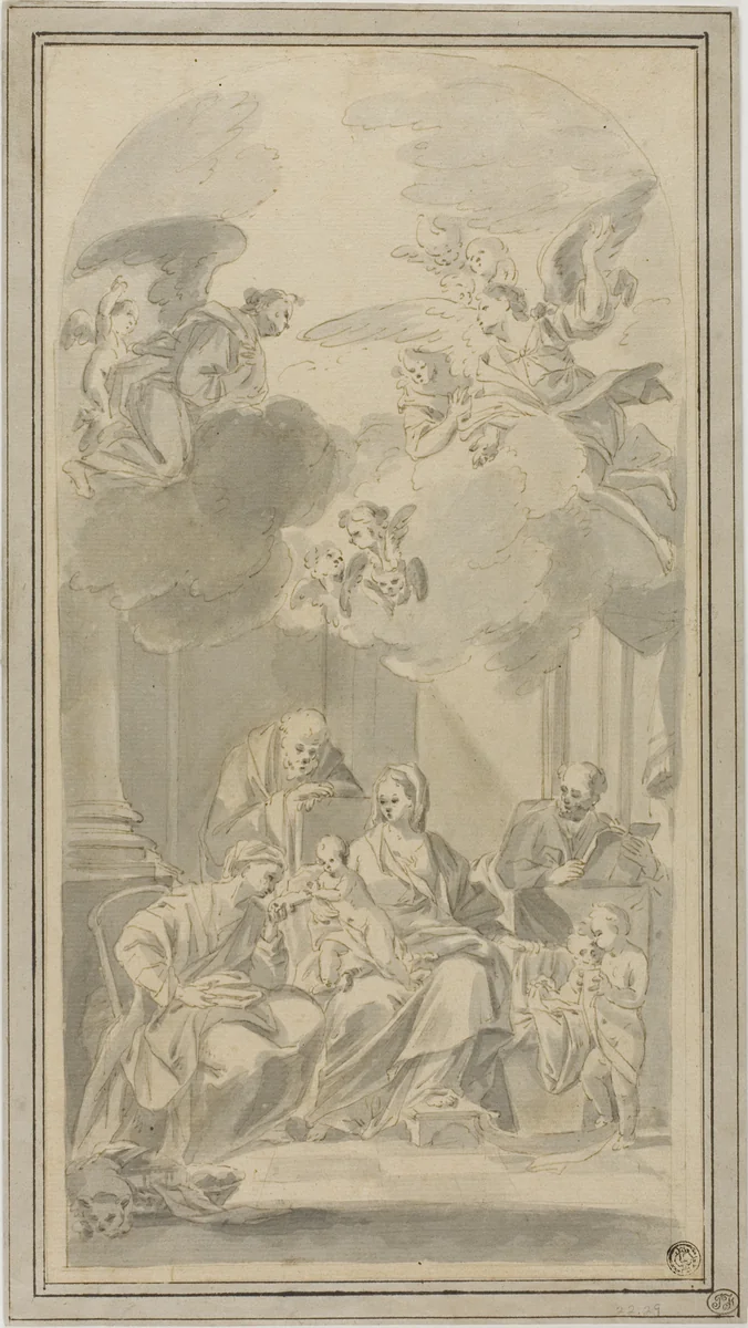 Marriage of St. Catherine by Ermenegildo Costantini, drawing, 1751-1791