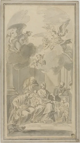 Marriage of St. Catherine by Ermenegildo Costantini, drawing, 1751-1791