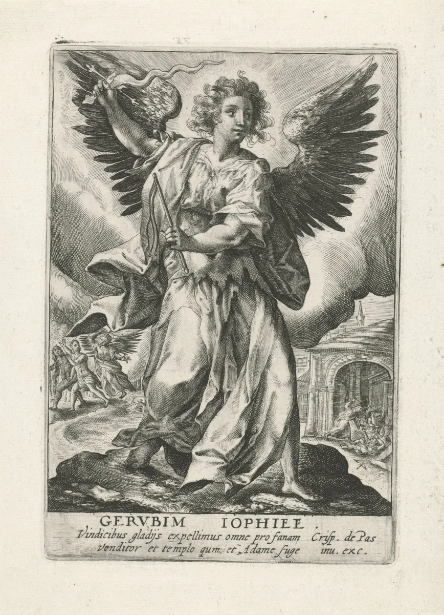 Aartsengel Jophiël by Unknown, print, 1574-1637