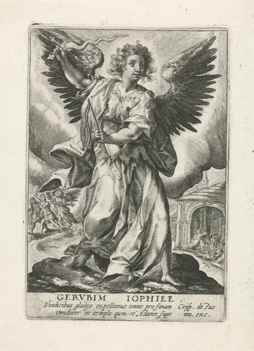 Aartsengel Jophiël by Unknown, print, 1574-1637