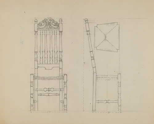 Chair by Bernard Gussow, index of american design, 1935-1942