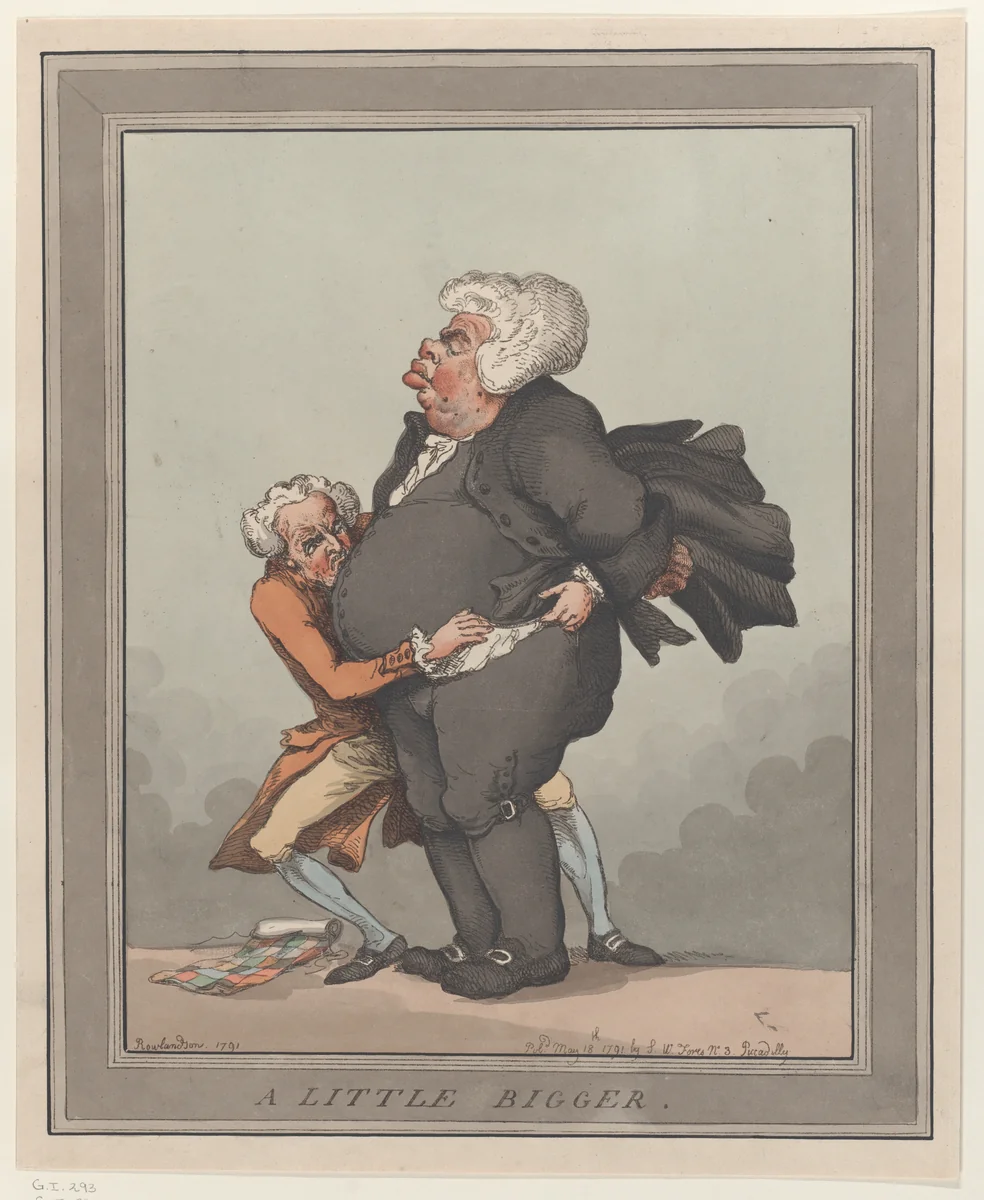 A Little Bigger by Thomas Rowlandson, print, 1791