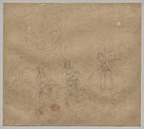 Album of Daoist and Buddhist Themes: Procession of Daoist Deities: Leaf 17 by Unknown, painting, 1200-1299