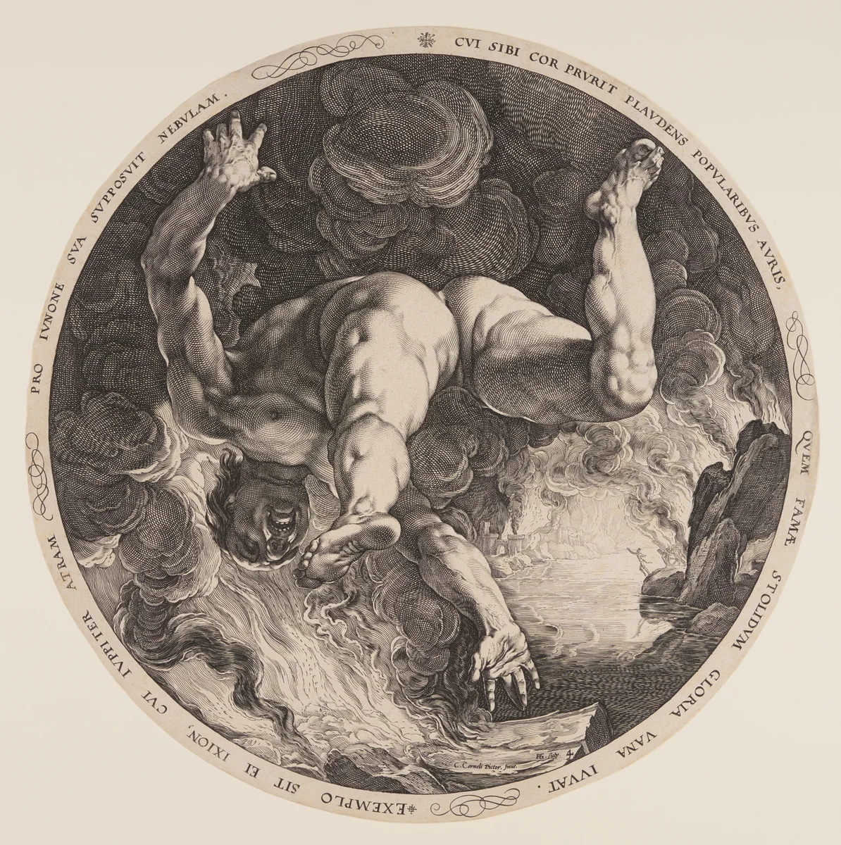 Ixion, from The Four Disgracers by Hendrick Goltzius, print, 1588
