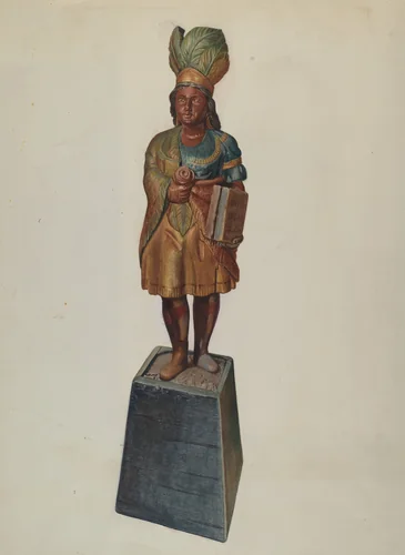 Cigar Store Indian by Helen E. Gilman, index of american design, 1937
