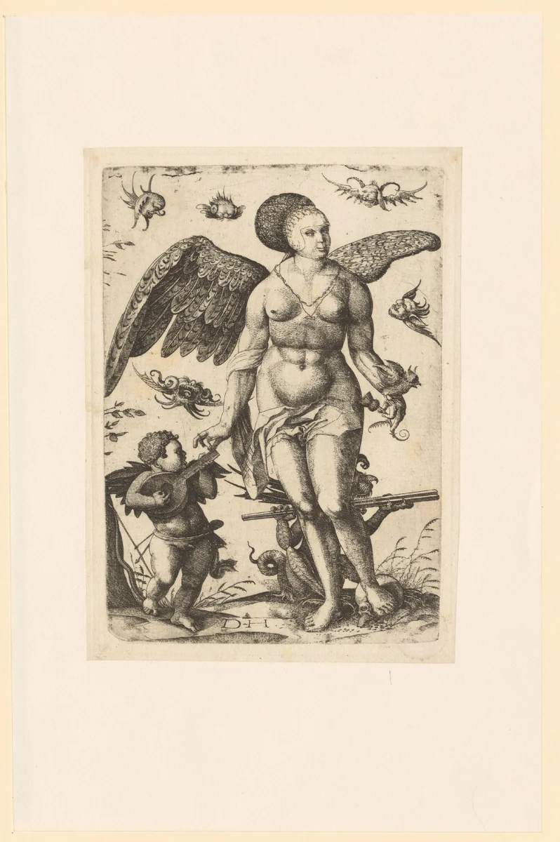 Venus en Cupido by Unknown, print, 1504-1536