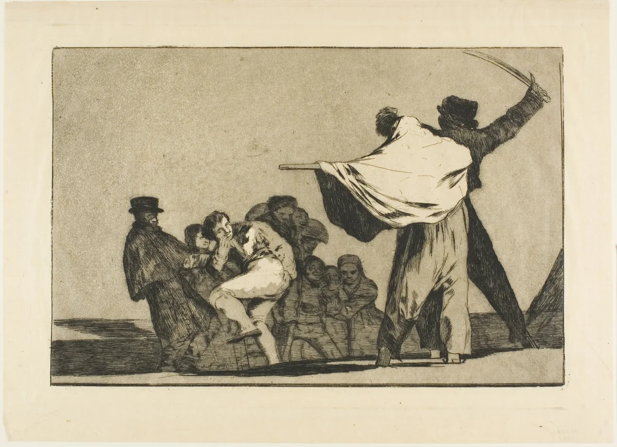 If Two to One, Stuff Your Arse with Straw, from Los Proverbios by Francisco José de Goya, print, 1815-1824