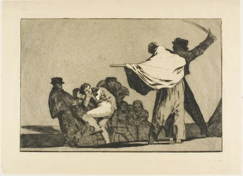 If Two to One, Stuff Your Arse with Straw, from Los Proverbios by Francisco José de Goya, print, 1815-1824