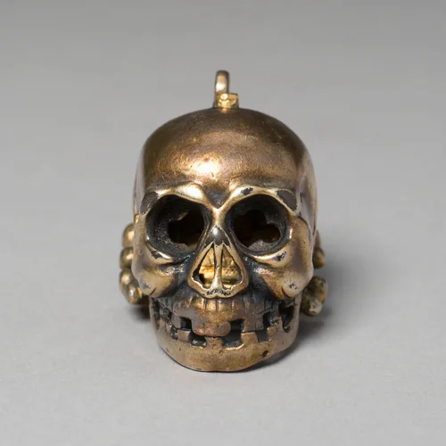 Spice Box Shaped as a Skull by German, metalwork, 1600-1699