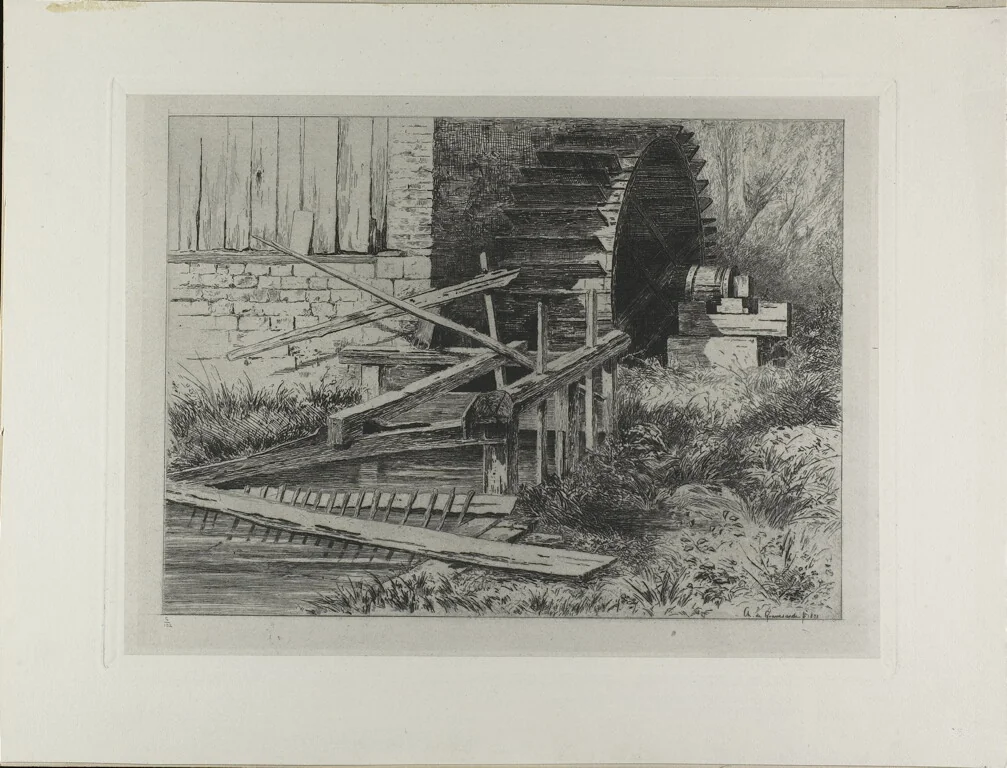 Mill in the Cressbeds at Veules by Carel Nicolaas Storm van 's-Gravesande, print, 1873